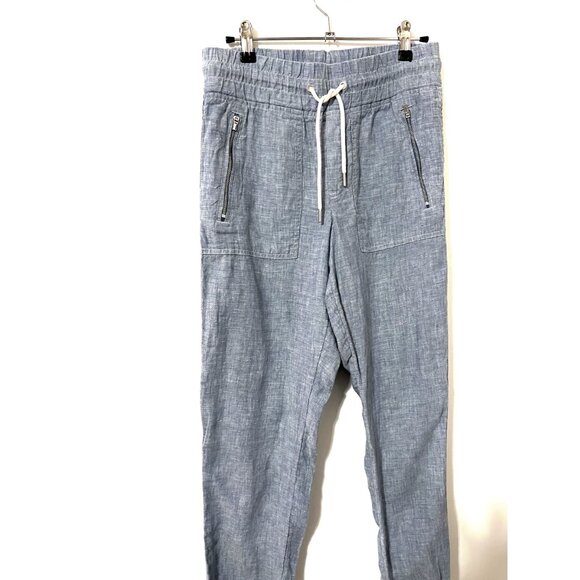 NEW Athleta Light Blue Chambray Cabo Linen Jogger Pants Size 0 - Picture 5 of 8